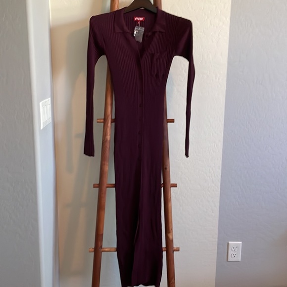 🆕 STAUD Napa Rib Knit MIDI Dress - Picture 4 of 8